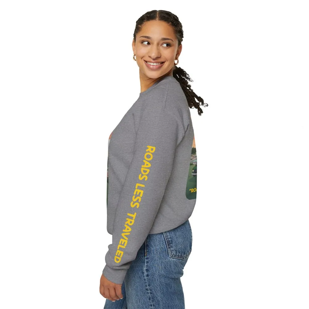 9894425633348914941_2048.jpeg Unisex Heavy Blend™ Crewneck Sweatshirt — "Roads Less Traveled" Design Sitcom-Line