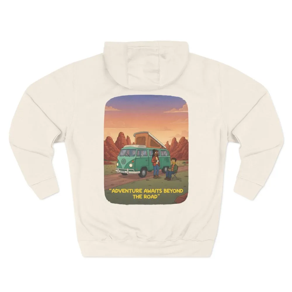 9906191403513166654_2048.jpeg Three-Panel Fleece Hoodie - "Adventure Awaits Beyond The Road" Design Sitcom-Line