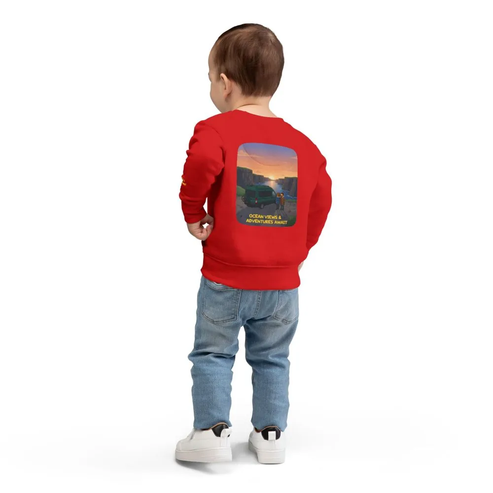 9931303841665508812_2048.jpeg Toddler Sweatshirt - "Ocean Views-Adventures Awaits" (Design Sitcom-Line)