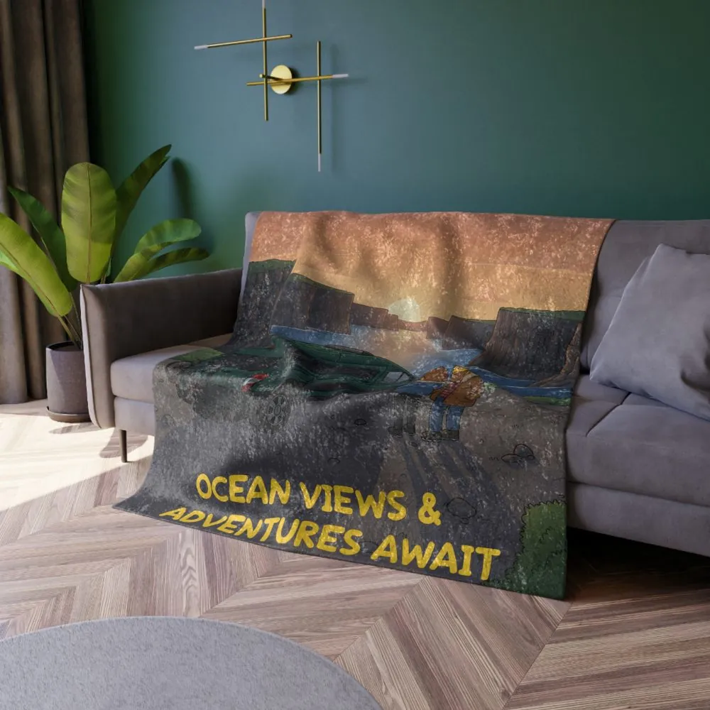 9951089420759357624_2048.jpeg Crushed Velvet Blanket —"Ocean Views-Adventures Awaits" Design Sitcom-Line (Campervan)