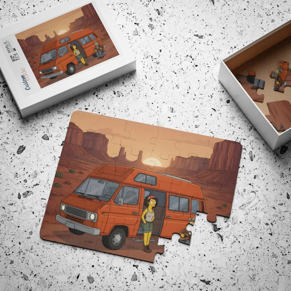 9967025924622190123_2048.jpeg Kids' 30‑Piece Camping Puzzle — Retro Camper Van Desert Scene