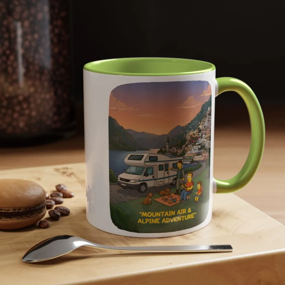 Accent Coffee Mug (11, 15oz) — "Mountain Air-Alpine Adventure" Design Sitcom-Line