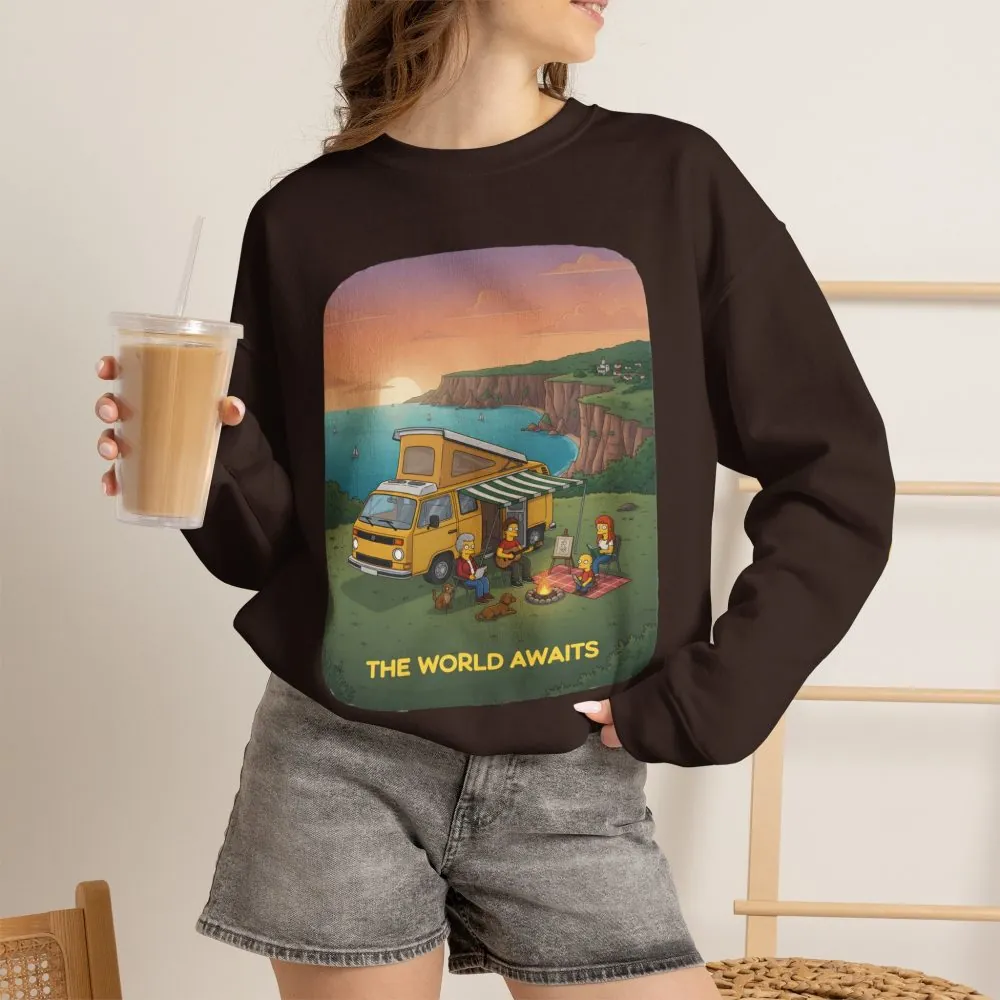 9989488448467804415_2048.jpeg Unisex Heavy Blend™ Crewneck Sweatshirt — "The World Awaits" Design Sitcom-Line