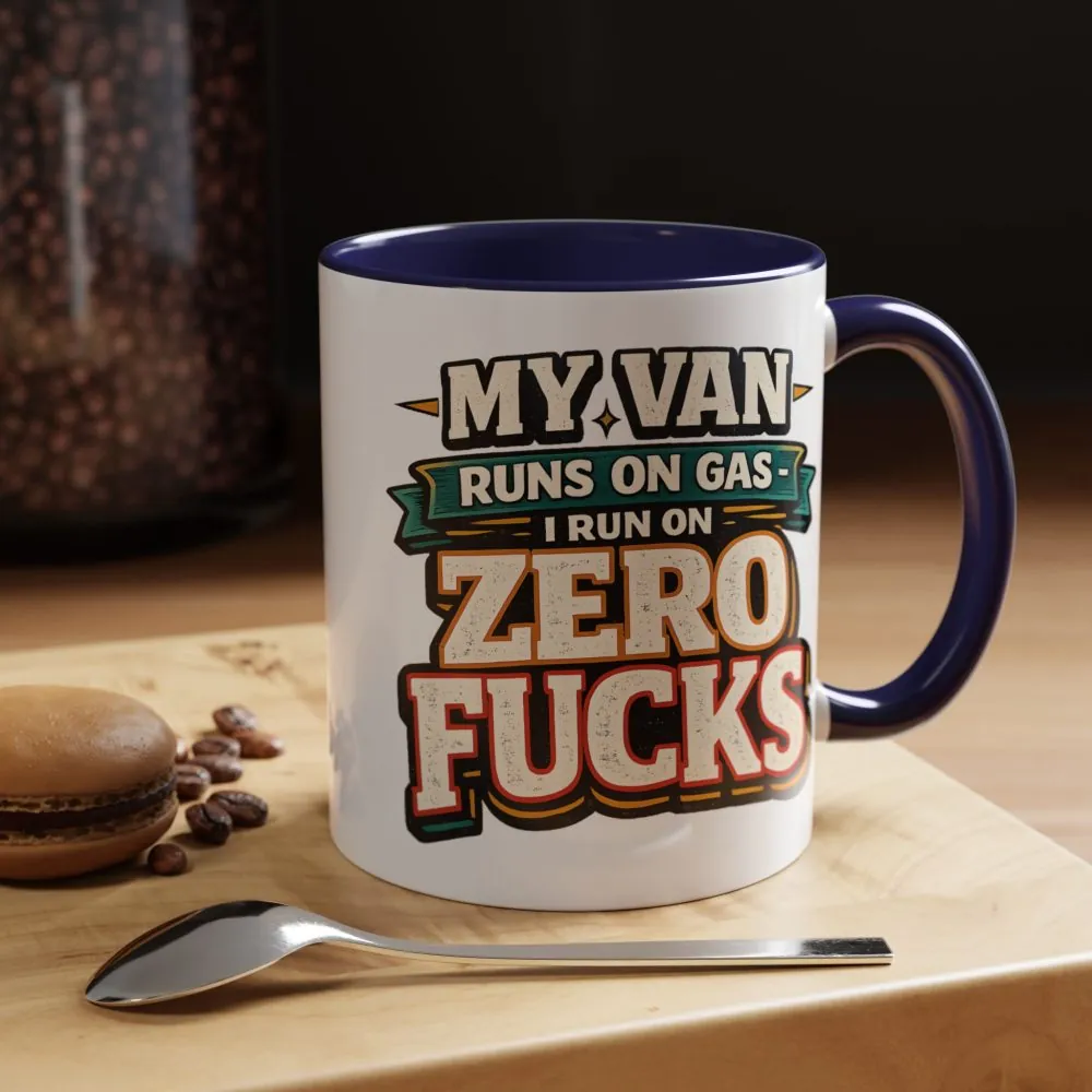 Accent Coffee Mug (11, 15oz) — "My Van Runs On Gas" Design F**K-Line