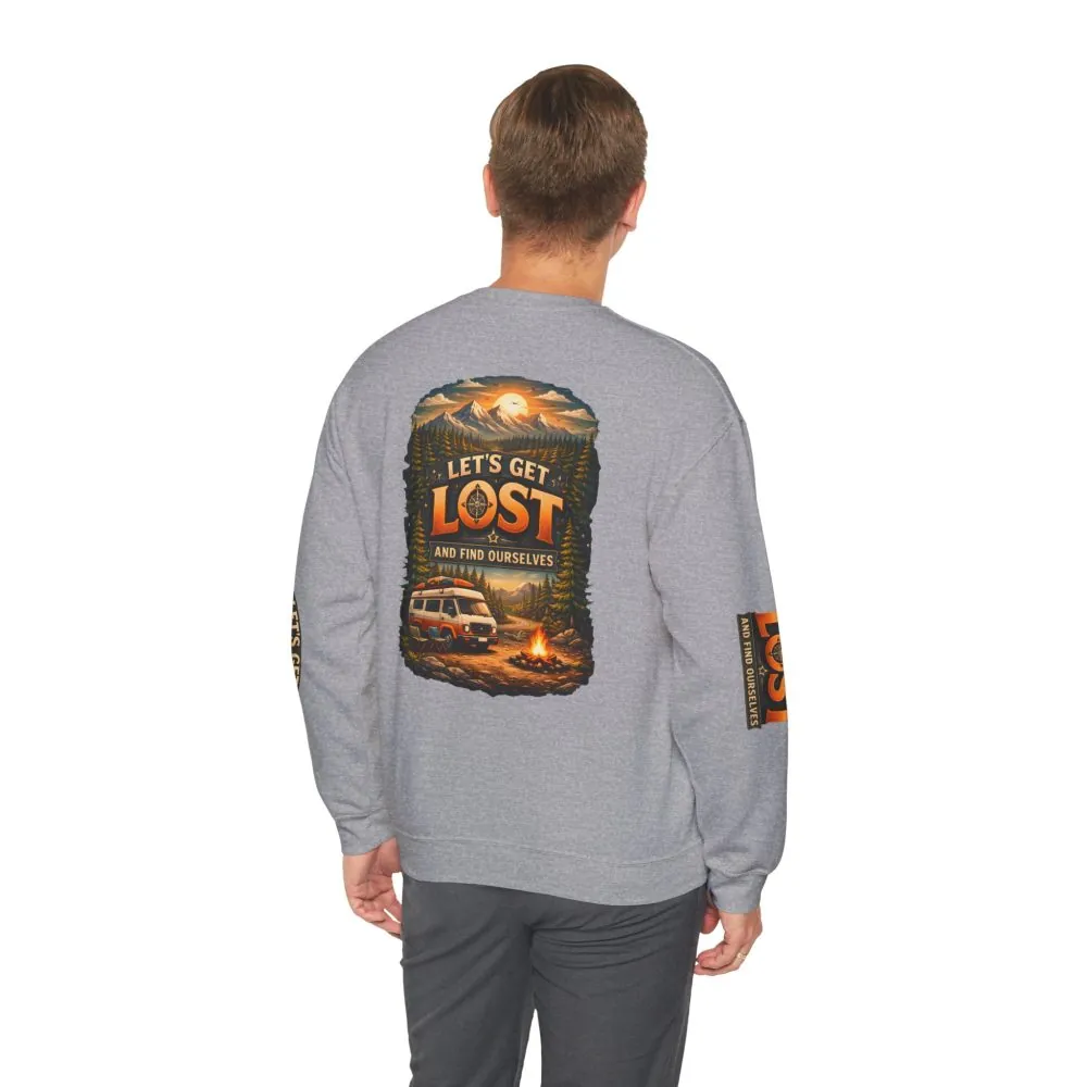 999588101421456982_2048.jpeg Unisex Heavy Blend™ Crewneck Sweatshirt — "Let´s Get Lost And Found Ourselfs" Design Scenic-Line